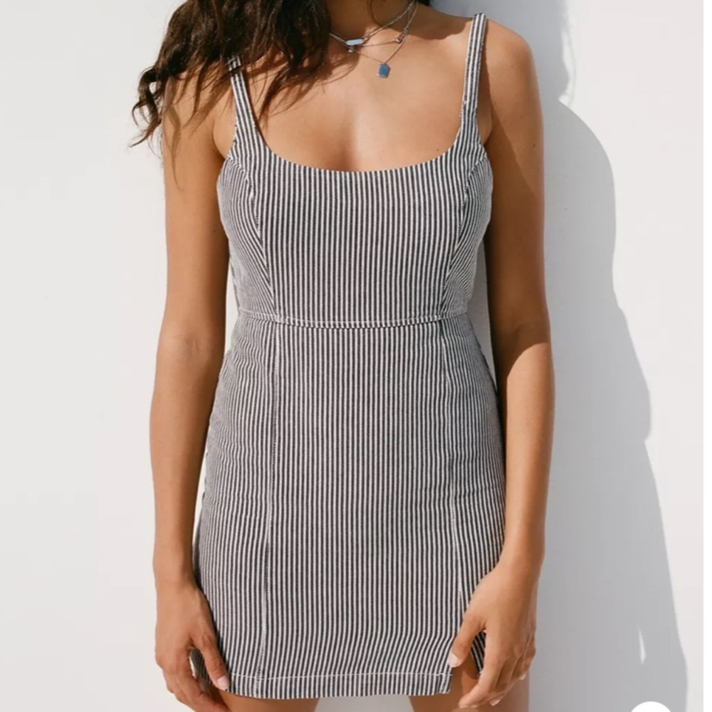 BDG Hudson pinstripe denim mini dress